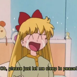 😭 Oh, please just let me sleep in peace! Anime, Menangis, Memohon, Mengantuk, Kartun whatsapp sticker