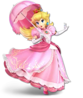🍑 Princess Peach Mario Prinses Peach, Mario, Nintendo, Prinses, Paraplu, Videogame personage telegram sticker
