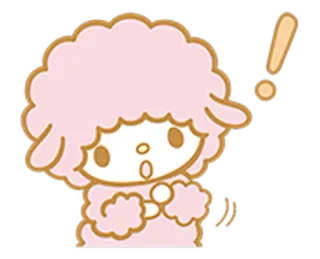 😱 ovelha, rosa, desenho animado, fofo, surpresa, exclamação telegram sticker