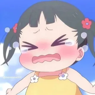 🐿 Anime, Fille, Pleurs, Triste, Émotionnel, Dessin animé whatsapp sticker