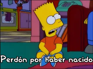 😒 Bart Simpson The Simpsons Perdón por haber nacido バート・シンプソン, ザ・シンプソンズ, 謝罪, 漫画, アニメ, スペイン語 telegram sticker