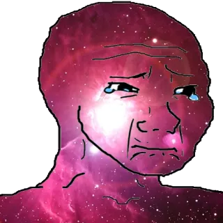 🤤 wojak, meme, crying, sad, galaxy, internet telegram sticker