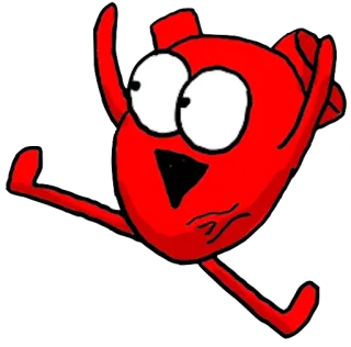 ❤ hati, kartun, merah, organ whatsapp sticker