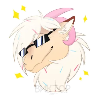 😎 동물, 용, 퍼리, 선글라스, 귀여운, 반짝이 telegram sticker
