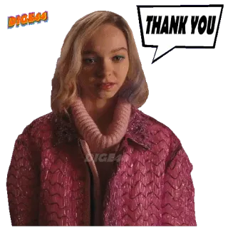 😀 THANK YOU obrigado, expressão, saudação, mulher, casual telegram sticker