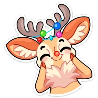 ☺️ hert, rendier, kerst, feestdagen, schattig, dier telegram sticker