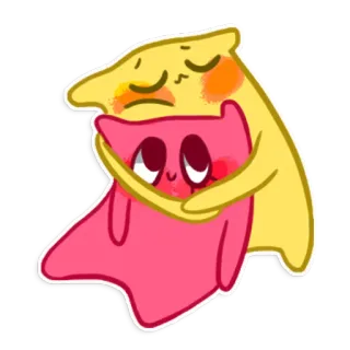 ❤️ милый, каваий, мультфильм, объятие, очаровательный, дружба telegram sticker