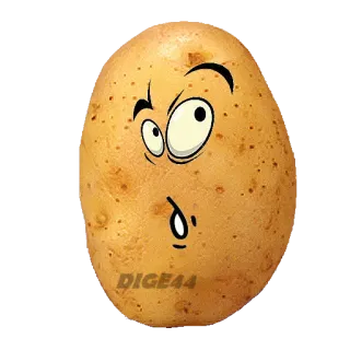🤔 DIGE44 kentang, kartun, sayuran, lucu, makanan, maskot telegram sticker