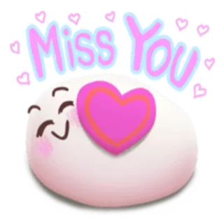 ❤ Miss You saudades, coração, amor, fofo, desenho animado, emoji, kawaii telegram sticker
