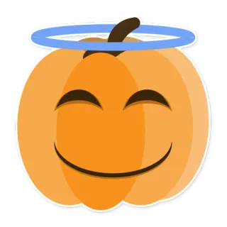 😇 zucca, halloween, emoji, autunno, carino, kawaii telegram sticker