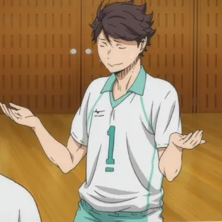 🤷‍♂ Oikawa Tooru Haikyuu!! anime, haikyuu, oikawa tooru, wzruszenie ramionami, postać telegram sticker