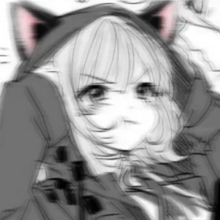 😼 anime, cat ears, manga, cute, girl, cartoon telegram sticker
