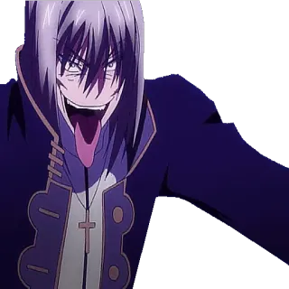 😝 anime, villain, scary, tongue, cross, evil telegram sticker