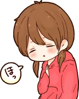 😚 ほっ Anime, Mignon, Kawaii, Chibi, Fille, Détendu telegram sticker