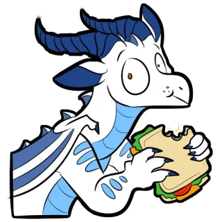 🍔 龙, 三明治, 卡通, 动物, 可爱, 午餐 telegram sticker