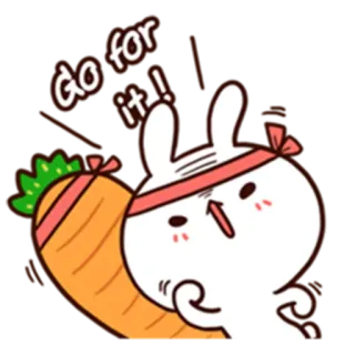 ✊ Go for it! ermutigung, hase, karotte, motivation, süß telegram sticker