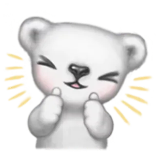 👍 oso, lindo, animal, dibujos animados, pegatina, kawaii telegram sticker