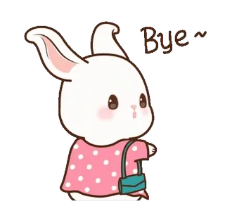 ⭐ Bye~ กระต่าย, น่ารัก, สัตว์, การ์ตูน, ลาก่อน, บันนี่, คาวาอิ telegram sticker