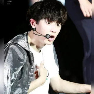 😳 überrascht, schockiert, Koreanisch, Sänger, Reaktion, Chanyeol, EXO telegram sticker