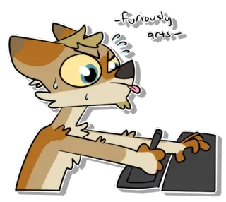 🖼 furiously arts art, drawing, illustration, furry, dog, digital art, cartoon telegram sticker