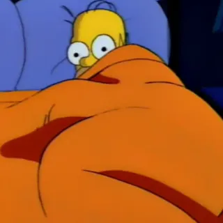 🙀 Homer Simpson The Simpsons homer simpson, simpsons, bed, sleep, cartoon, funny, tv show, animated telegram sticker