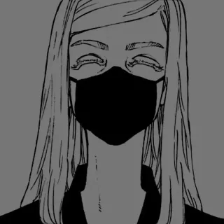 ✖️ woman, mask, portrait, anime, manga, female, illustration whatsapp sticker