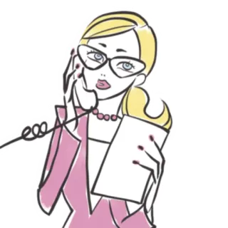 🤙 phụ nữ, điện thoại, kính, tóc vàng, kinh doanh, thư ký telegram sticker