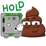 💰 HOLD soldi, sicuro, cacca, finanza, cartone animato, tenere, investimento, azione telegram sticker
