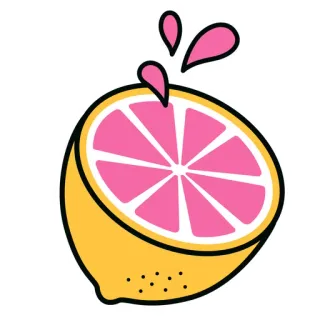 🍋 citron, fruit, rose, jaune, agrume, nourriture whatsapp sticker
