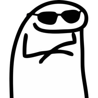 😀 만화, 선글라스, 멋진, 밈, 캐릭터 telegram sticker