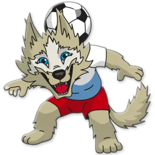 💪 Zabivaka 2018 FIFA World Cup Russia Wolf, Zabivaka, Fußball, Maskottchen, WM 2018, Russland telegram sticker