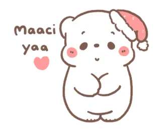 💬 Maaci yaa urso, fofo, kawaii, obrigado, natal, feriado, inverno telegram sticker
