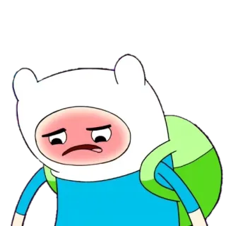 😖 Finn Adventure Time finn, abenteuerzeit, cartoon, charakter telegram sticker