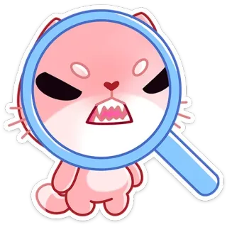 😡 злой, кот, лупа, мультфильм, милый, стикер telegram sticker