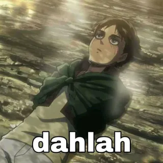 📎 Eren Yeager Attack on Titan dah lah Anime, Personaggio, Dah Lah, Eren Jaeger whatsapp sticker