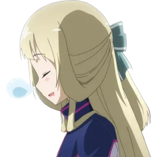 💤 anime, ragazza, esausta, assonnata, cartone animato, triste, ragazza anime telegram sticker