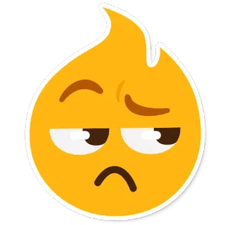 😒 emoji, fire, annoyed, mood, sticker, emotion, facial expression whatsapp sticker