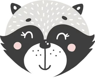 🐨 Waschbär, süß, Tier, Cartoon, Gesicht, Illustration whatsapp sticker