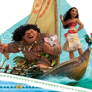 😜 Moana moana, disney, maui, pua, hei hei, ozean, boot whatsapp sticker