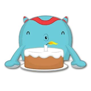 🎂 만화, 괴물, 케이크, 생일, 축하, 파티 telegram sticker
