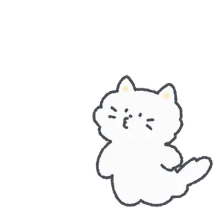 💬 chat, mignon, blanc, dessin animé, animal, chaton, adorable whatsapp sticker
