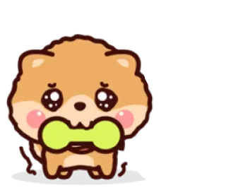 ☹️ zwierzę, słodki, pies, hantla, kreskówka, kawaii telegram sticker