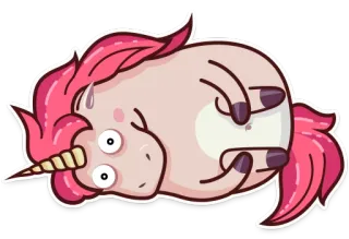 😱 unicórnio, desenho animado, rosa, magia, fantasia, adesivo whatsapp sticker