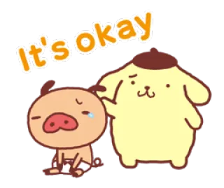 😌 It's okay cute, animals, pig, dog, pompompurin, comforting telegram sticker