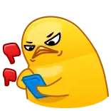 😡 цыпленок, палец вниз, не нравится, раздраженный, эмодзи telegram sticker