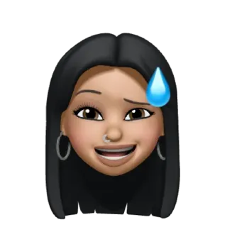 😸 이모지, 얼굴, 땀, 여자, 초조 telegram sticker