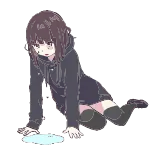 πΏ Gadis anime, Anime, Hoodie, Duduk, Seni digital telegram sticker