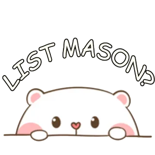 👷 LIST MASONS? lista, maçons, pergunta, urso, fofo, desenho animado telegram sticker