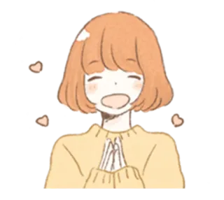 ☺️ Anime, Dziewczyna, Kreskówka, Słodkie, Uśmiechnięta, Serce, Kawaii telegram sticker