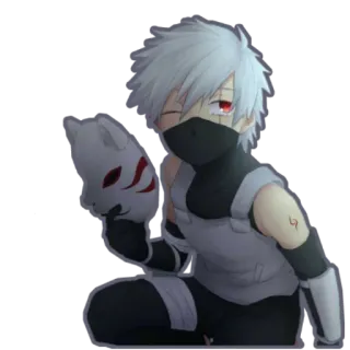 😢 Kakashi Hatake Naruto 애니메이션, 카카시, 나루토, 닌자, 마스크 telegram sticker